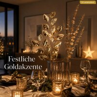 Goldene Zweige für Vase 78cm Goldfarben Champagnergold 2er Set