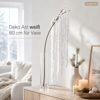 Deko Ast weiß 80cm Winterzweig Polyester in Schneeoptik für Vase