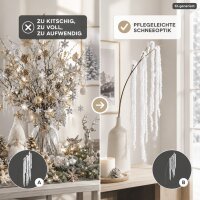 Deko Ast weiß 80cm Winterzweig Polyester in Schneeoptik für Vase