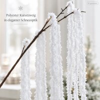 Deko Ast weiß 80cm Winterzweig Polyester in Schneeoptik für Vase