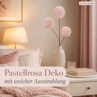 Dekozweig rosa 12x70cm Puderrosa Kunstzweig mit 3 Puscheln