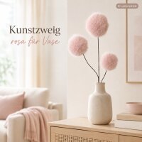 Kunstzweig Rosa 12x12x70cm Hellrosa - flauschiger Dekozweig für Vase