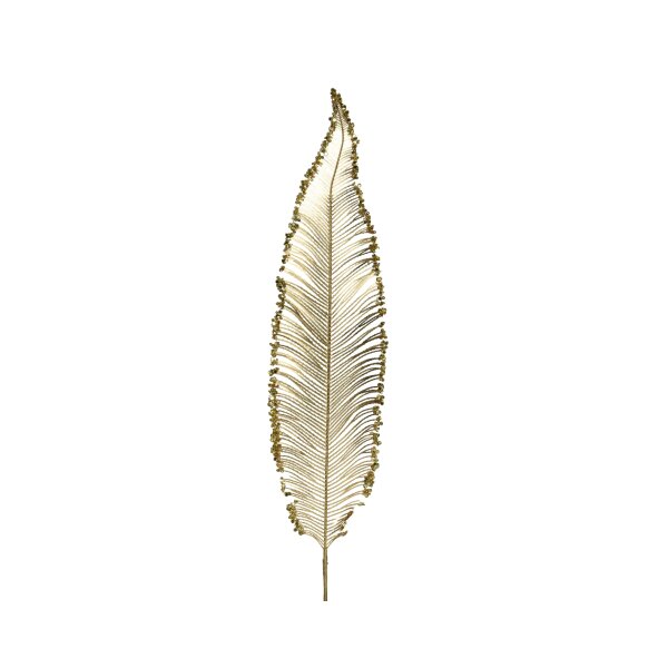 Kunstzweig gold 0,5x79cm Champagnergold Kunststoff Farnwedel Deko