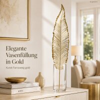 Kunstzweig gold 0,5x79cm Champagnergold Kunststoff Farnwedel Deko