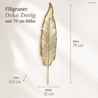 Kunstzweig gold 0,5x79cm Champagnergold Kunststoff Farnwedel Deko
