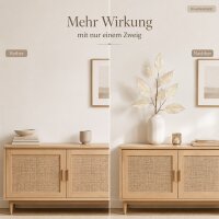 Kunst Blätterzweig 3x78cm Creme - iris warmweiß Zweig für Gesteck