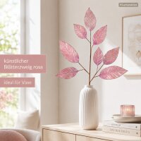Kunstzweig rosa 78cm Rosa zartrosa Blätterzweig künstlich für Vase