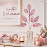 Kunstzweig rosa 78cm Rosa zartrosa Blätterzweig künstlich für Vase