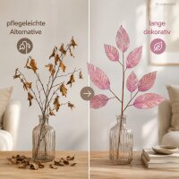 Kunstzweig rosa 78cm Rosa zartrosa Blätterzweig künstlich für Vase