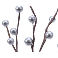 Deko Ast Stecker silber 3x26cm Silberfarben Schaumstoff für Vase