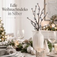 Deko Ast Stecker silber 3x26cm Silberfarben Schaumstoff für Vase