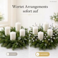 Deko Ast Stecker silber 3x26cm Silberfarben Schaumstoff für Vase