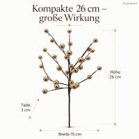 Dekozweig gold 3x26cm Gold Champagnergold Schaumstoff für Vase