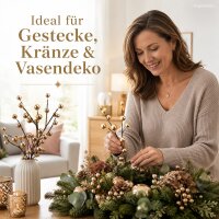 Dekozweig gold 3x26cm Gold Champagnergold Schaumstoff für Vase