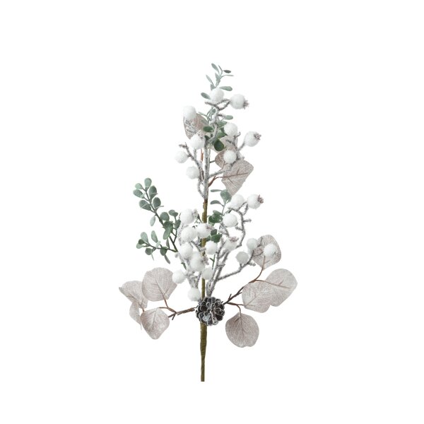 Schnee Ast Blumen Blätter - 60 cm