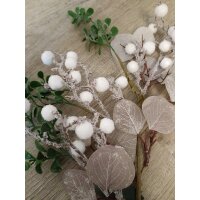 Schnee Ast Blumen Blätter - 60 cm
