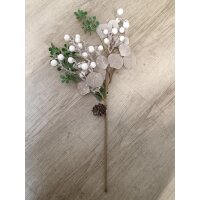Schnee Ast Blumen Blätter - 60 cm