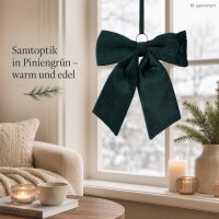 Große Schleife grün 3x58cm Piniengrün Samt zum Aufhängen