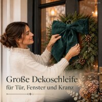 Große Schleife grün 3x58cm Piniengrün Samt zum Aufhängen