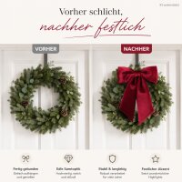 Deko Schleife Rot 57x62cm Bordeauxrot Samtoptik mit Metallring