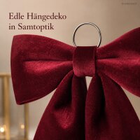 Deko Schleife Rot 57x62cm Bordeauxrot Samtoptik mit Metallring