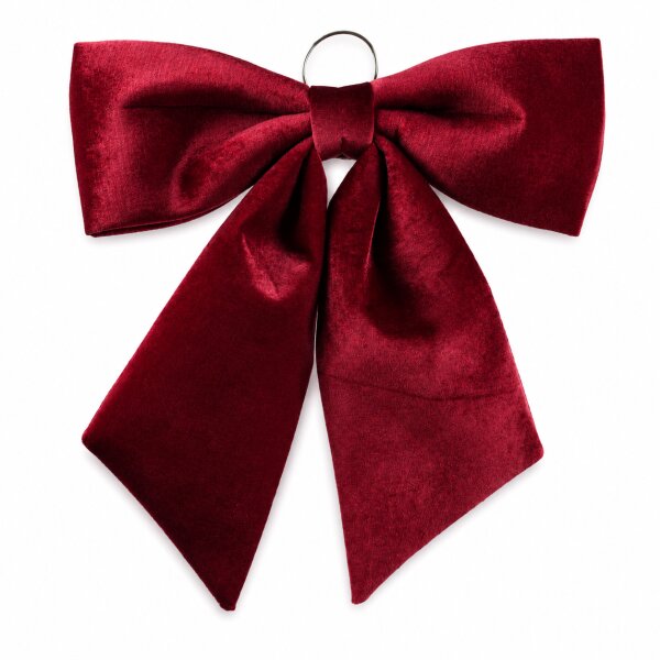 Rote Dekoschleife 2x52cm Bordeaux Samtoptik Schleife mit Öse