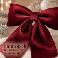 Rote Dekoschleife 2x52cm Bordeaux Samtoptik Schleife mit Öse