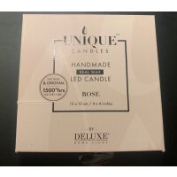 OUTLET -  B - Ware  - Deluxe Homeart Unique Stumpenkerze Rose 10 x 10 cm