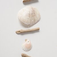 Capiz Girlande „Pervin“ – Maritime Deko aus Muscheln & Treibholz (180 cm)