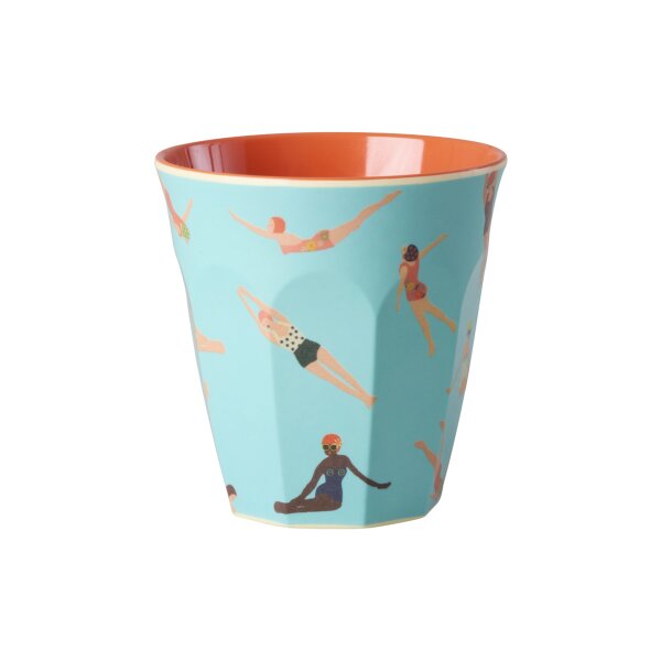 Rice Melamin Becher - Schwimmer Motiv Türkis 250ml
