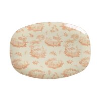 Rice Melamin Teller Rechteckig - Fahnwerk Motiv Creme 30...