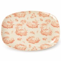 Servierplatte Melamin creme 30x22cm Crème ovale Platte mit Muster