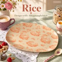 Servierplatte Melamin creme 30x22cm Crème ovale Platte mit Muster