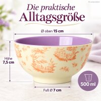 Melamin Schale groß 500ml Creme Vanille Bowl Ø15cm für Obst Dessert