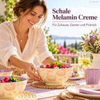 Melamin Schale groß 500ml Creme Vanille Bowl Ø15cm für Obst Dessert