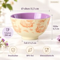 Kleine Schale 200ml Creme Vanille Melamin Schüssel für Dessert und Dips