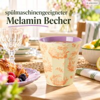 Melamin Becher 250ml 9x9cm Creme Vanille facettierter Alltagsbecher