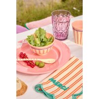 Rice Melamin Becher - Rote Streifen Motiv Creme 250ml