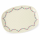 Rechteckige Servierplatte Melamin 30x22 cm Creme off-white floral