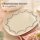 Rechteckige Servierplatte Melamin 30x22 cm Creme off-white floral