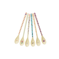 Rice Melamin 6er-SET Latte Löffel - Schwimmer & Dots & Streifen Print