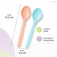 Melamin Löffel 6er Set 14,5cm Bunt Pastell - Teelöffel für Dessert