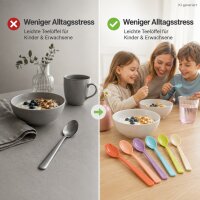 Melamin Löffel 6er Set 14,5cm Bunt Pastell - Teelöffel für Dessert
