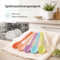 Melamin Löffel 6er Set 14,5cm Bunt Pastell - Teelöffel für Dessert
