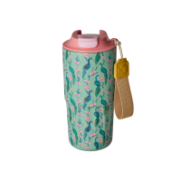 Rice Edelstahl Trinkflasche 550 ml – Pfau Print Grün – BPA-frei & auslaufsicher