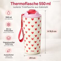 Thermobecher Herzen 550ml Creme Crème - Edelstahl Thermobecher
