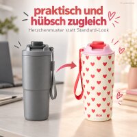 Thermobecher Herzen 550ml Creme Crème - Edelstahl Thermobecher