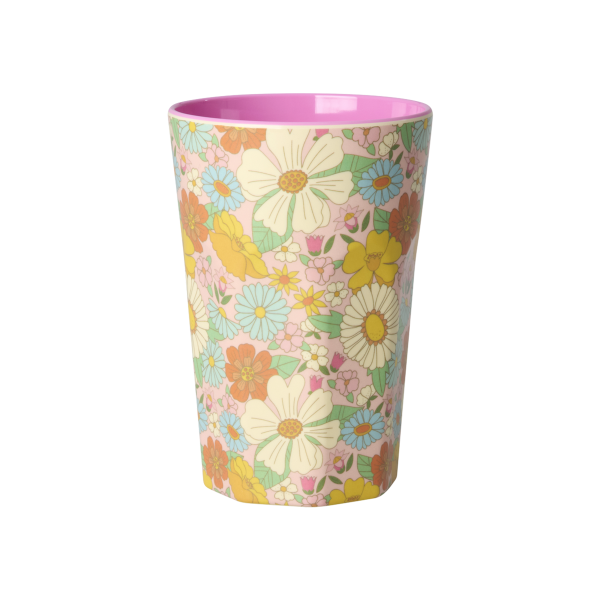 Rice Melamin Großer Becher - Flower Power Bunt 400ml