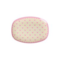 Rice Melamin Teller Rechteckig - Herz Print Rosa 23 x...