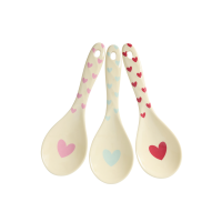 Rice Melamin Salatlöffel Set 3er - Herz Print
